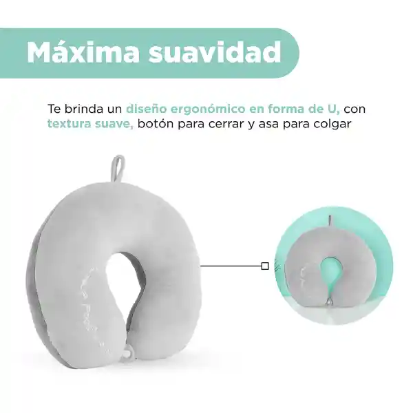 Almohada Para Viaje Clásica Gris Miniso