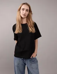 Camiseta Mujer Negro Talla MEDIUM 9998001 American Eagle