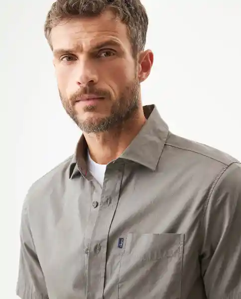 Camisa Carbón Pocket Verde Aceituna Oscuro Talla L Chevignon