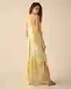 Vestido Amarillo Linaza Medio Talla S 691G003 Esprit