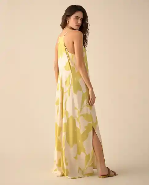 Vestido Amarillo Linaza Medio Talla S 691G003 Esprit