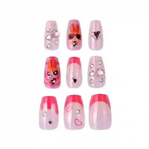 Set Uñas Postizas Serie Las Chicas Superpoderosas 02 Miniso