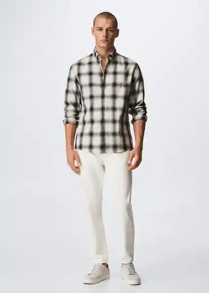 Camisa Pigna Offwhite Talla M Hombre Mango