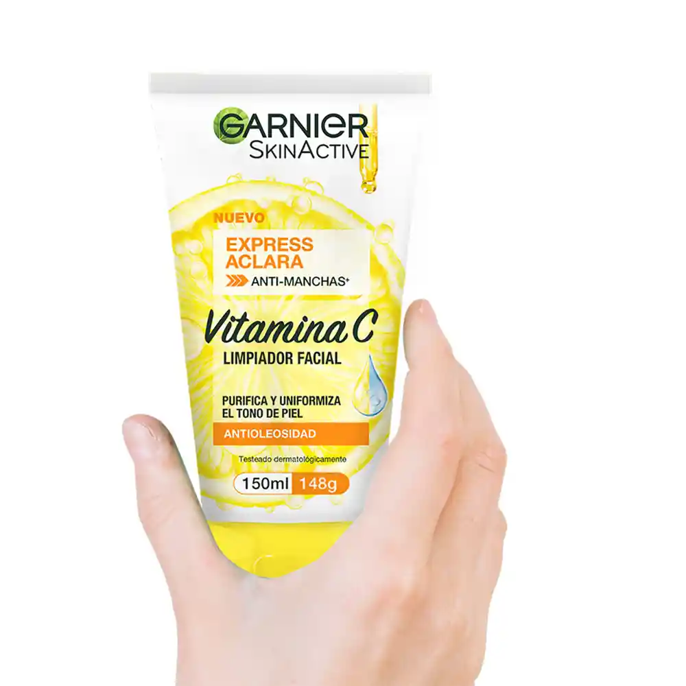 Gel limpiador facial Garnier Vitamina C Express Aclara 150 ml