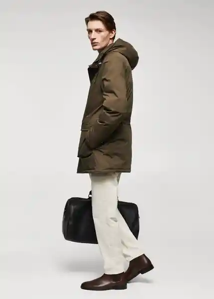 Abrigo Parka Piran Khaki Talla XL Hombre Mango
