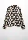 Camisa Rombus Crudo Talla XS Mujer Mango