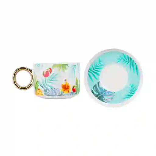 Taza de Cerámica Con Portavasos Passion Island Miniso