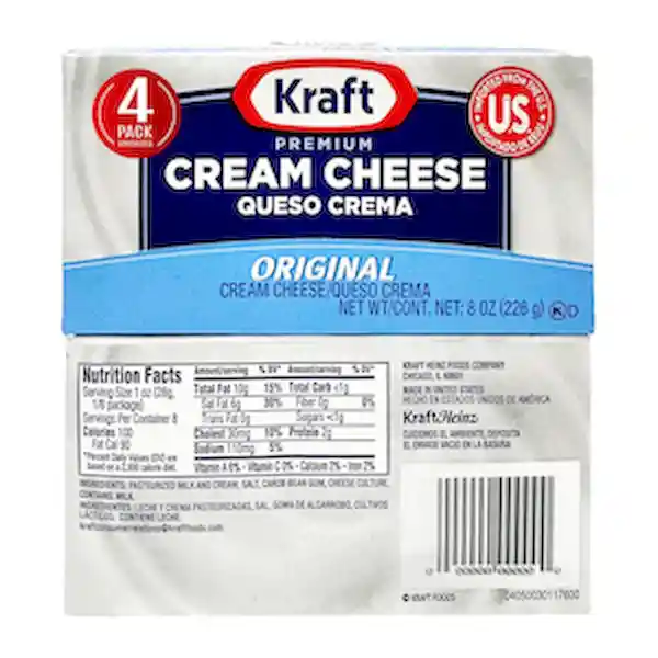 Kraft Queso Crema 4 Unidades / / 8 Oz