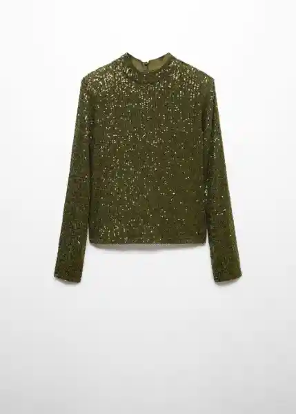 Camiseta Xlenjuel Oliva Talla XS Mujer Mango