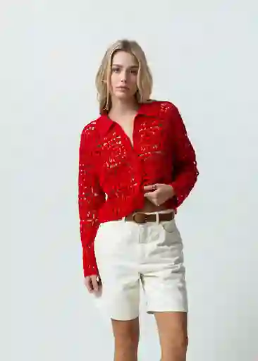 Saco Tejido Mujer Rojo Adrenalina Medio Talla S 482G037 Naf Naf