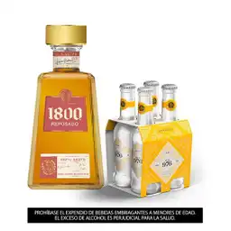 Tequila Reposado 1800 Botella 750 Ml + 4 Tonica Mil 976 Indi 207 Ml