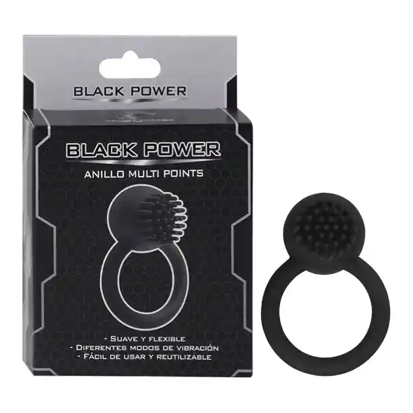 Black Power Anillo Vibrador Multi Points