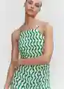 Enterizo Mono fe Verde Talla M Mujer Mango