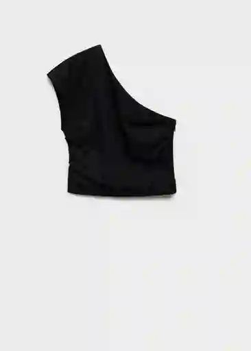 Top Bari Negro Talla M Mujer Mango