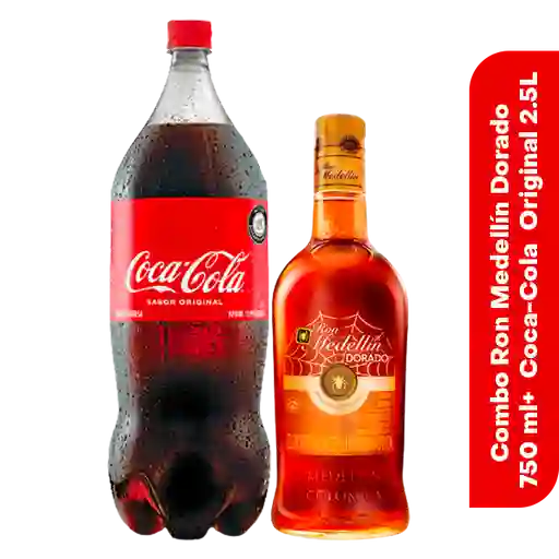 Combo Ron Medellín Dorado + Coca-Cola Original