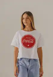 Coca Cola Camiseta Manga Corta Blanco T. XL