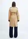 Abrigo Trench Polana Mujer Piedra Talla 18 Mango