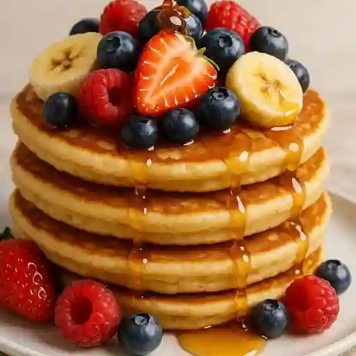 Panqueque con dulce y frutas