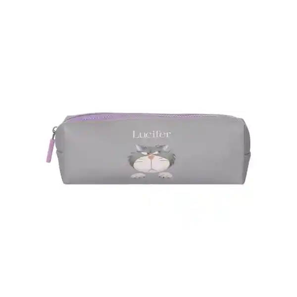 Cosmetiquera Rectangular Disney Cat Lucifer Gris Miniso