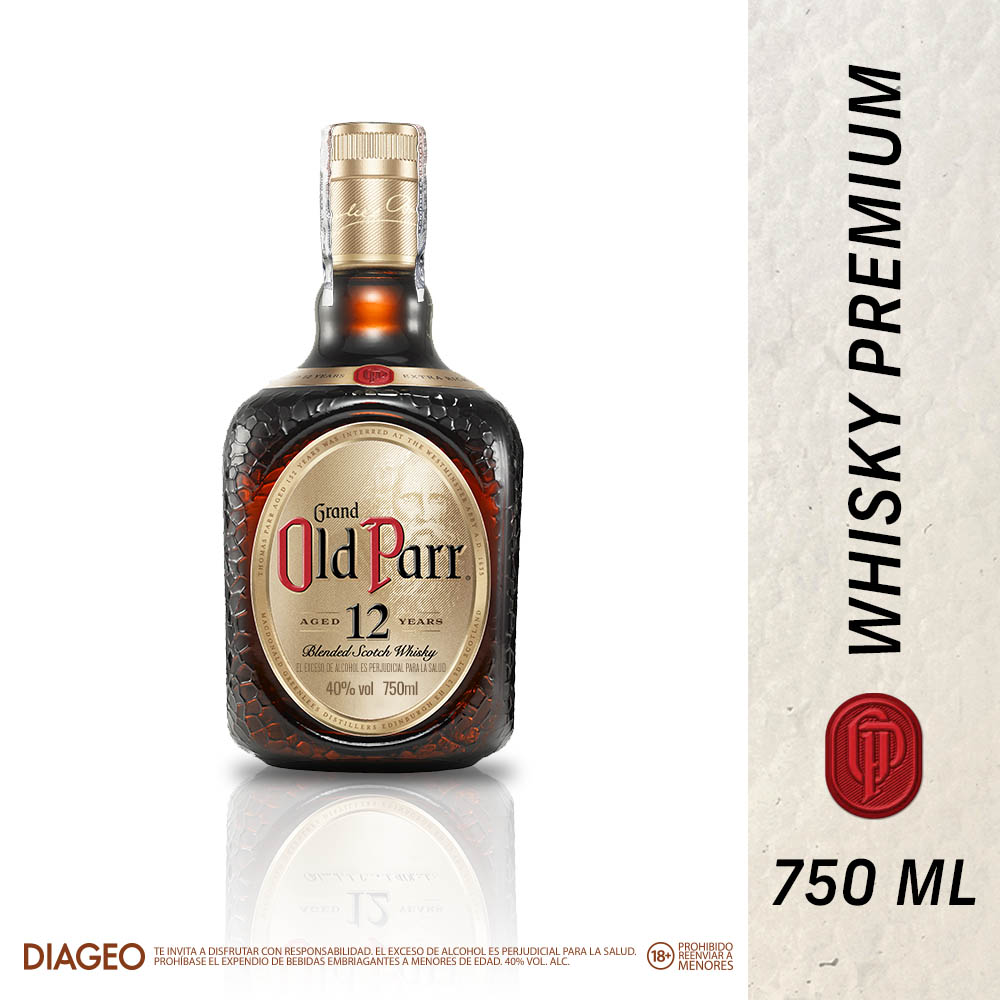 Old Parr Whisky Premium Escocés 12 Años 750 ml