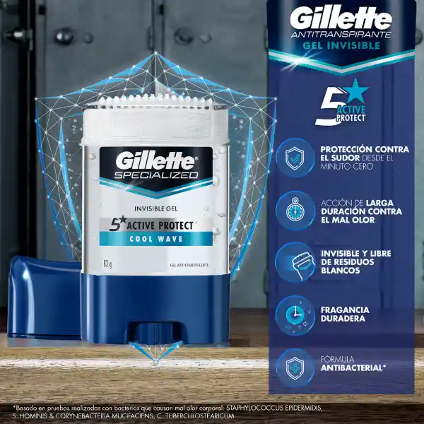 Gillette Desodorante Antitranspirante Invisible Gel Cool Wave 