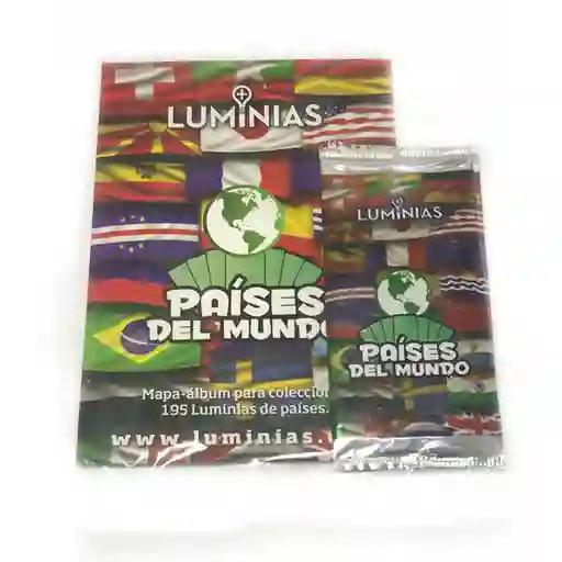 Luminas Pack Mapa Album + Sobres -Paises Del Mundo