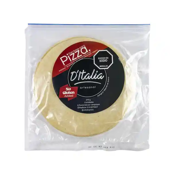 D Italia Pan Base Pizza Gluten Free