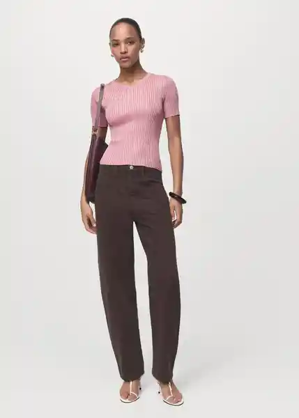 Saco Jersey Tomaset Rosa Pastel Talla M Mujer Mango