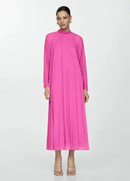 Vestido Blanca-a Rosa Talla XS Mujer Mango