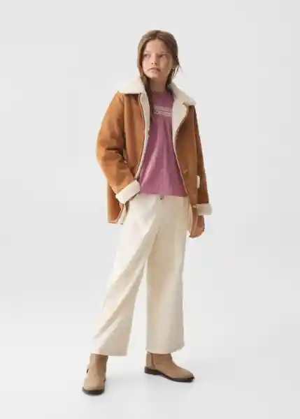Abrigo Mariona Camel Talla 07 Niña Mango
