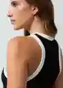 Camiseta Mujer Negro Puro Ultra Oscuro Talla L 402G032 Naf Naf