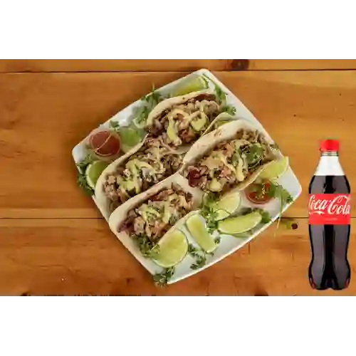 Combo 4 Tacos Ideales Mixtos +Cocacola Orig 255 ml