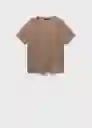 Camiseta Linito Taupe Talla S Mujer Mango