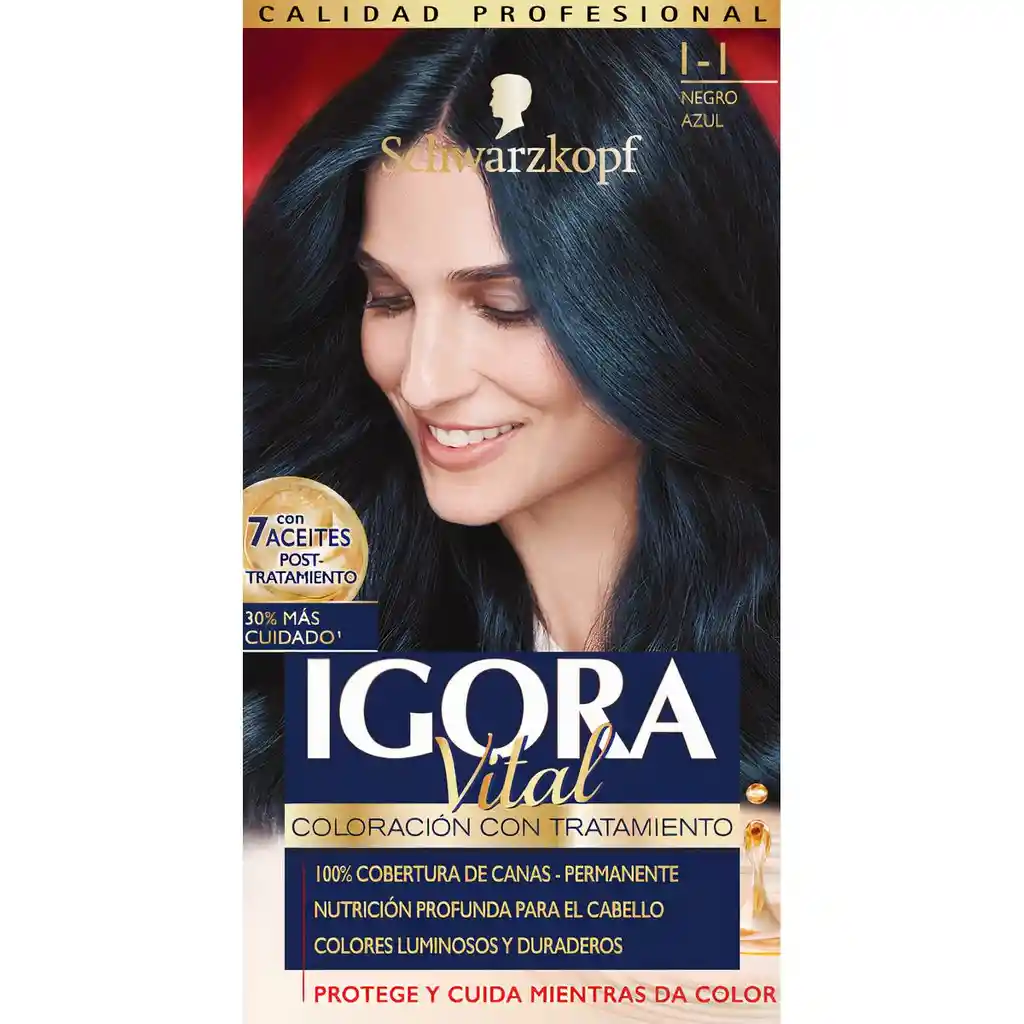 Igora Tinte Negro Azul Con Tratamiento