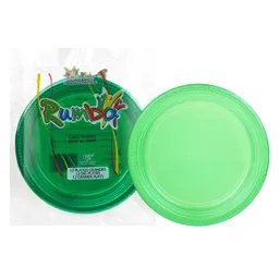 Plato Grande Transparente Verde Rumba 9