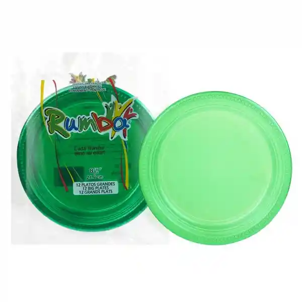 Plato Grande Transparente Verde Rumba 9