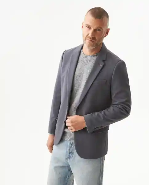 Blazer Continuativo Masculino Gris Fierro Oscuro T L Chevignon