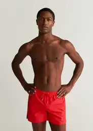 Mango Bañador Liso Rojo Talla S