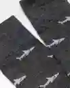 Medias Shark Negro Sombrío Ultraoscuro Talla 10-12 Chevignon