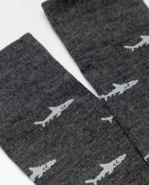 Medias Shark Negro Sombrío Ultraoscuro Talla 10-12 Chevignon