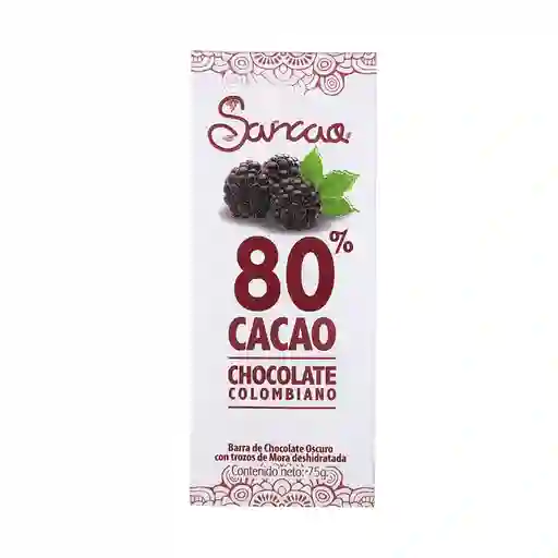 Sancao Barra de Chocolate 80% Trozos de Mora