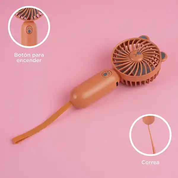 Ventilador de Mano Carita de Oso Serie Café Miniso
