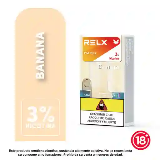 Relx Cápsula Pod Pro 2-1 Pod Banana 3% 1K