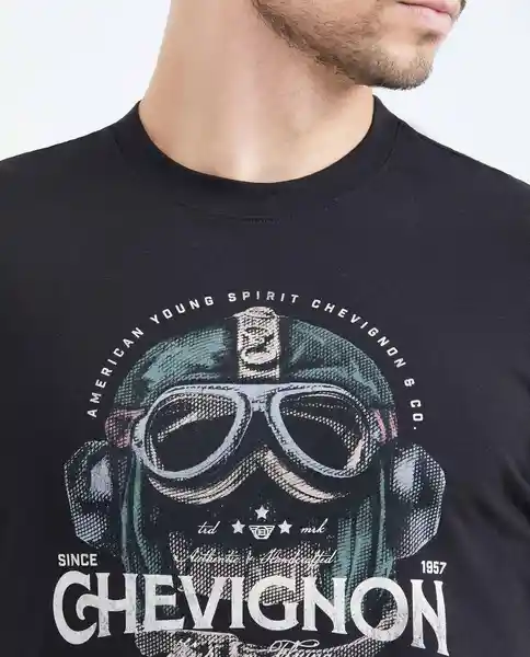 Camiseta Aviator Negro Sombrío Ultraoscuro T S Chevignon