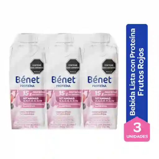 Bebida Benet Frutos Rojos x 250 mL Pack 3 Und