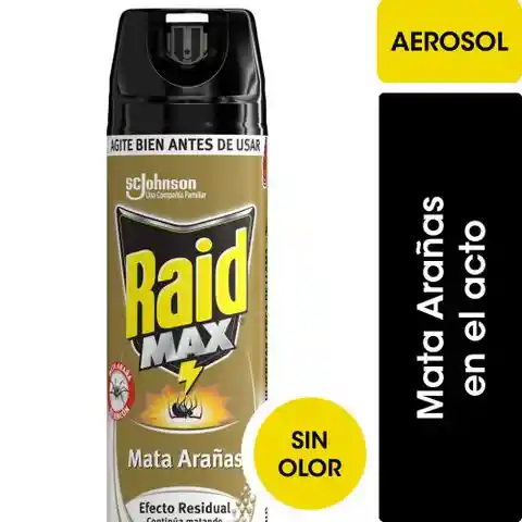 Raid Insecticida Max Mata Cucarachas y Arañas sin Olor