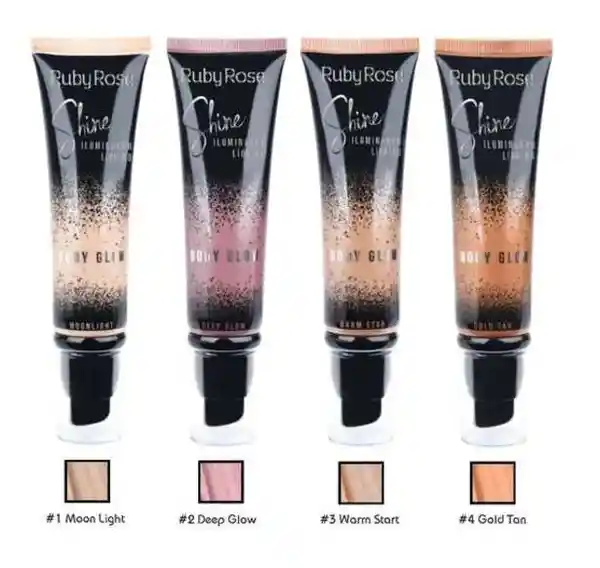 RUBY ROSE Iluminador Liquido Body Glow 01 Moonlight