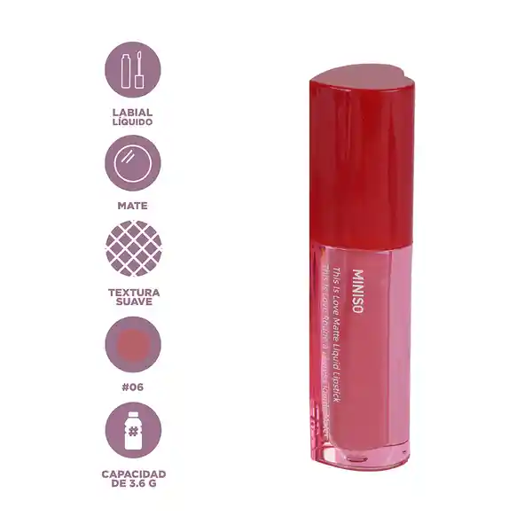 Labial Líquido Mate This is Love 06 Miniso
