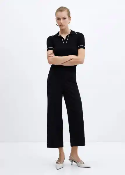 Pantalón Cintia Negro Talla 24 Mujer Mango