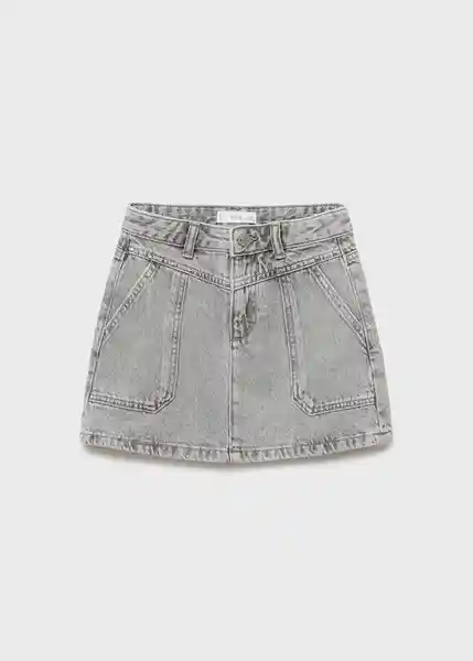 Falda Soho Tejano Gris Talla 12 Niña Mango